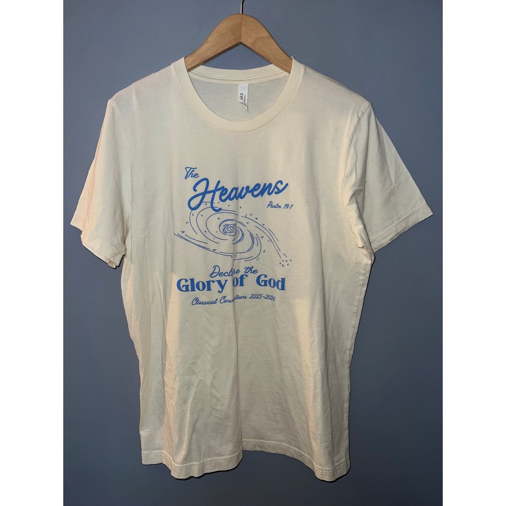 Bella Canvas Classical‎ Conversations Psalm 19:1 Heavens Declare T-Shirt Cream L
